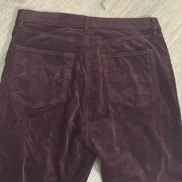 LOFT Burgundy Velvet Slim Pants Size 12P - Picture 6 of 8